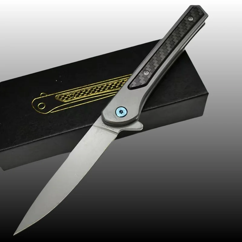 Карбоновая пайка карманный нож для выживания ручка из сандалового дерева