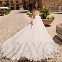 elegant wedding dress luxury sleeveless v neck sexy exquisite appliques buttons white prom gown vestido de novia for women
