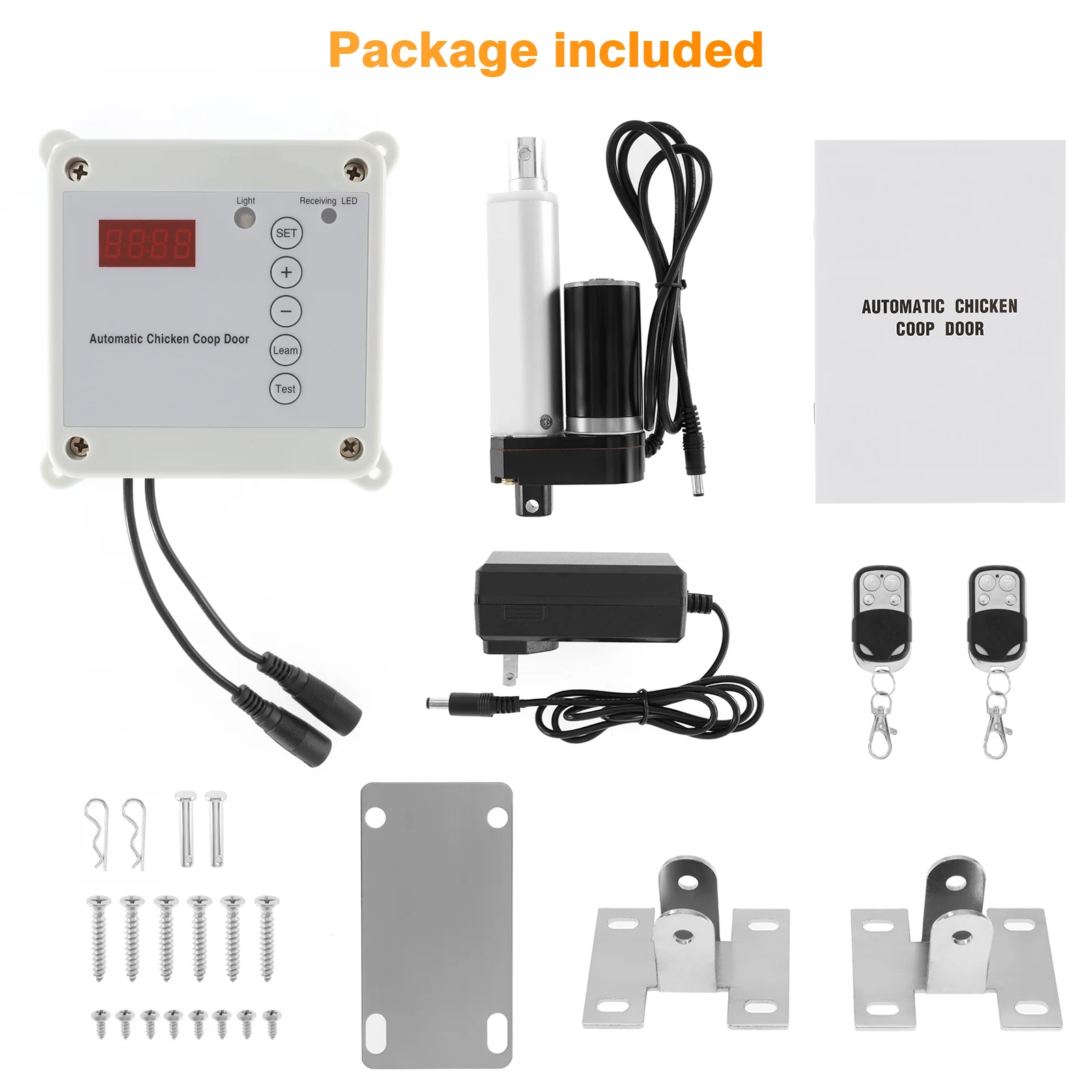 Дешево Электрический дверной замок для курятника, датчик светильник, таймер, дистанционное управление, металлическая дверь для фермы, кролика, кур... Скидка Электрический дверной замок для курятника, датчик светильник, таймер, дистанционное управление, металлическая дверь для фермы, кролика, кур...