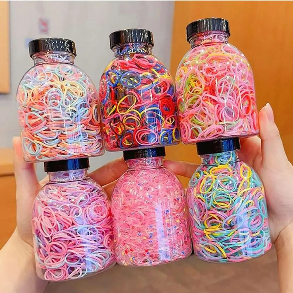 

1000pcs Girls Colourful Disposable Rubber Band Hair Ties Headwear Children Ponytail Holder Hair Rope Kids Hair Accessories
