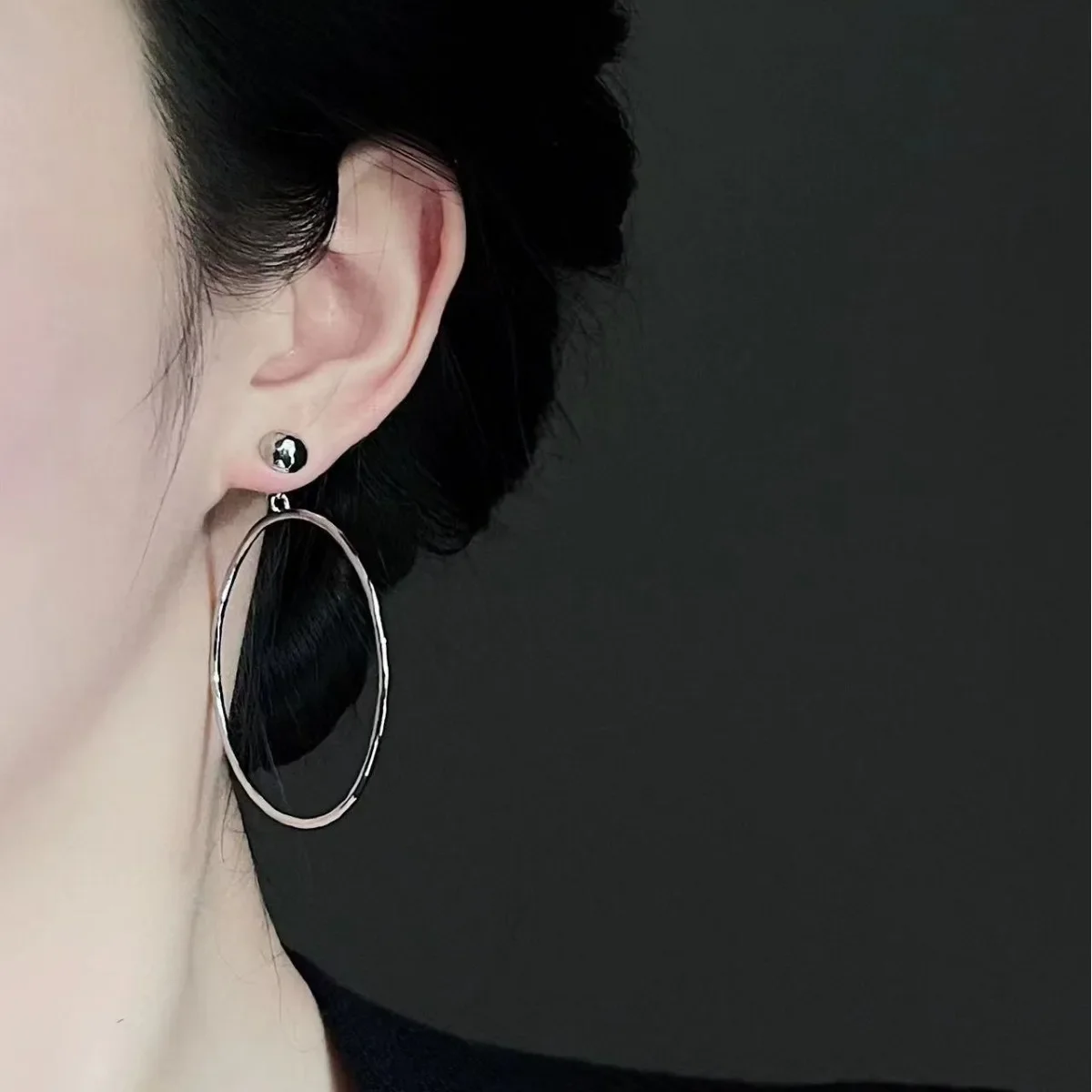 Новое женское уникальное 60 мм медное большое кольцо с прессованным цветком