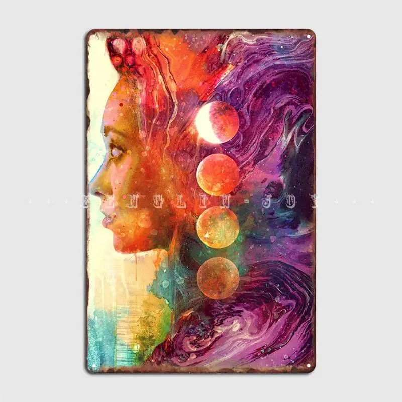 

Луна, Постер богини, металлическая табличка, Настенный декор, паб, гараж, Настенная роспись, дизайн, оловянный знак, постер