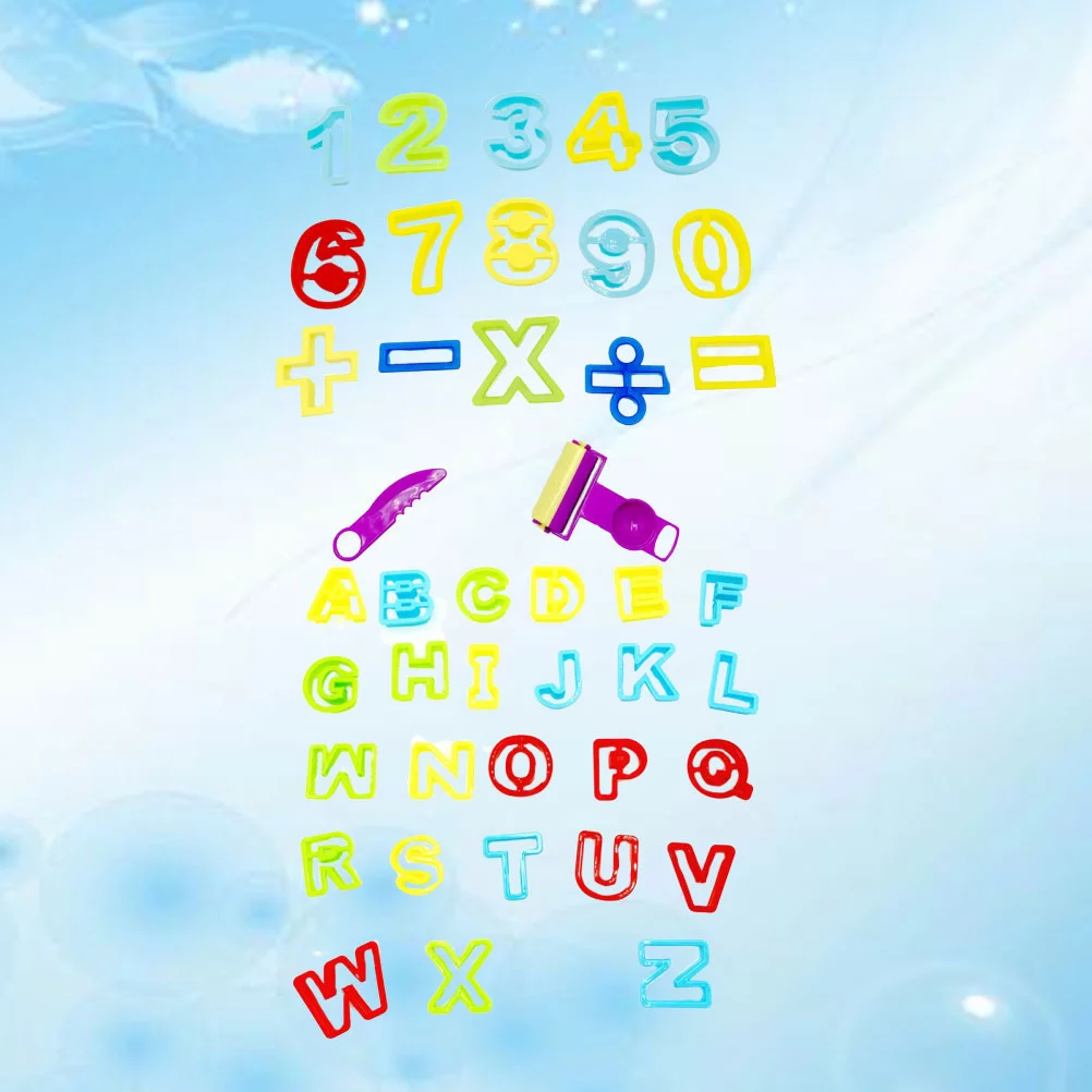 

1 Set DIY Color Clay Mold Set Creative Manual Color Clay Tool Mold Alphanumeric Mold Kit for Child Pupils Kids Girl