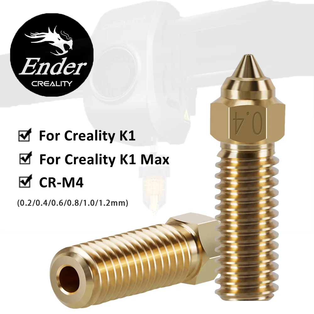 

Creality K1/K1 Max Nozzle 1pcs Brass High-speed 3D Printer Nozzles 0.2/0.4/0.6/0.8/1.0/1.2mm Fit 1.75mm Filament for K1MAX CR-M4