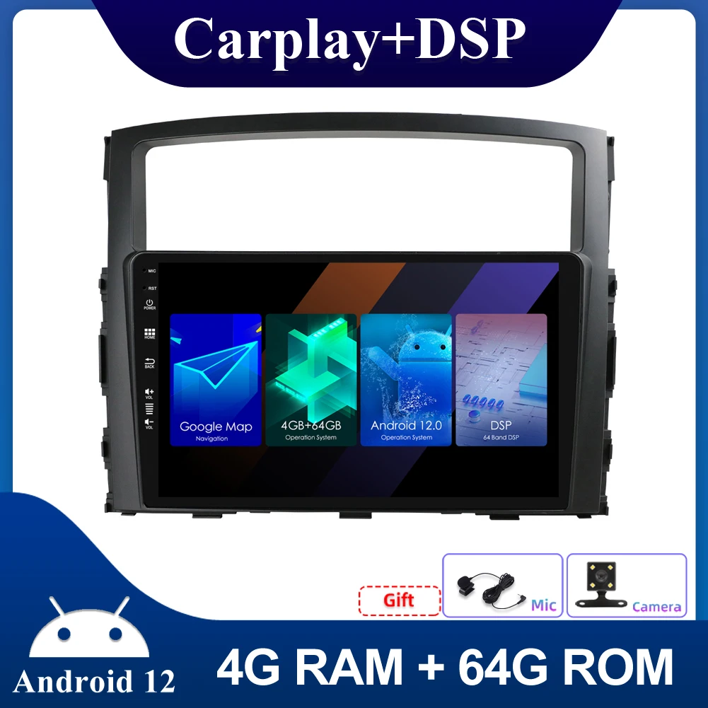 

Autoradio GPS Car Radio Stereo Multimedia PlayerAndroid 12 For Mitsubishi Pajero 4 V80 V90 2006-2014 DSP+Carplay SWC 4G+64GB