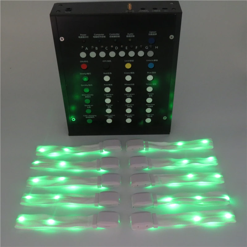 Нейлоновый светодиодный браслет DMX512 RGB мигающий с 33 клавишами дистанционного