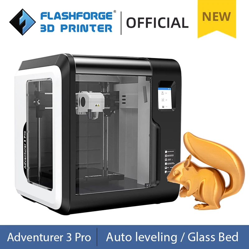 Online فلاشفورج طابعة ثلاثية الأبعاد مغامر 3 برو السيارات التسوية الزجاج التدفئة السرير 265 ℃ فوهة واي فاي فائقة كتم الطباعة السحابية للمبتدئين