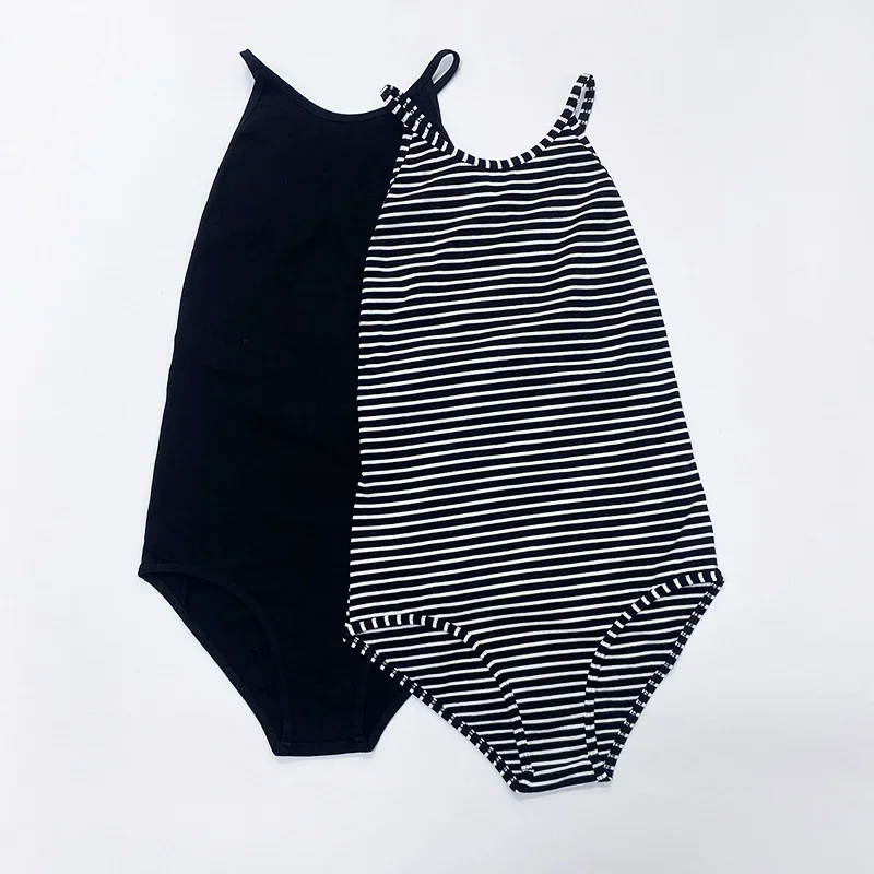 Новинка лета 2023 женский слитный купальник в полоску с открытой спиной