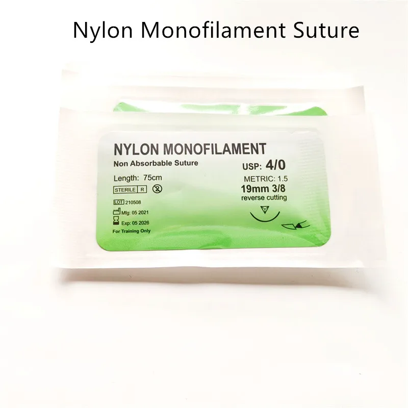 

4/0 Medical Needle Suture Nylon Monofilament Non Absorable Thread Practice Kit