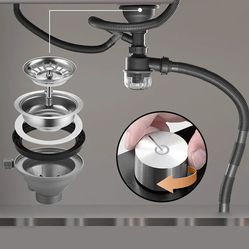 

Ручка для кухонной раковины, управление столом под раковиной, аксессуары для одной раковины, дренажная труба, защита от запаха под водой