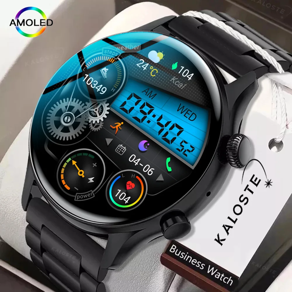 

2022 NFC Smartwatch Men AMOLED 390*390 HD Screen Always On Display Bluetooth Call Smart Watch IP68 Waterproof Sports Clocks+Gift
