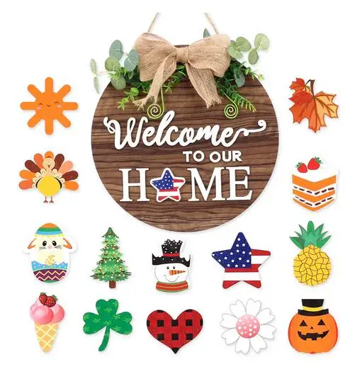 

Деревянная висячая Круглая дверь для сада, висящее зеркало для ванной комнаты с отсеком для хранения, украшения для гостиной