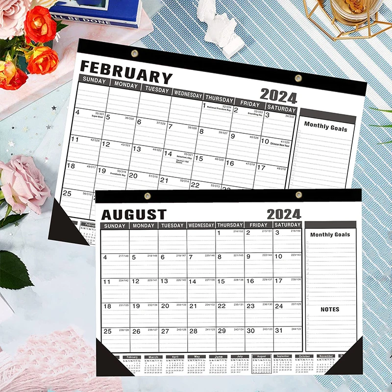 

Настольный календарь 2023,7-2024.12, настенный календарь с большими ежемесячными страницами, настольный расписание, планировщик для дома и офиса, записная книжка, расписание