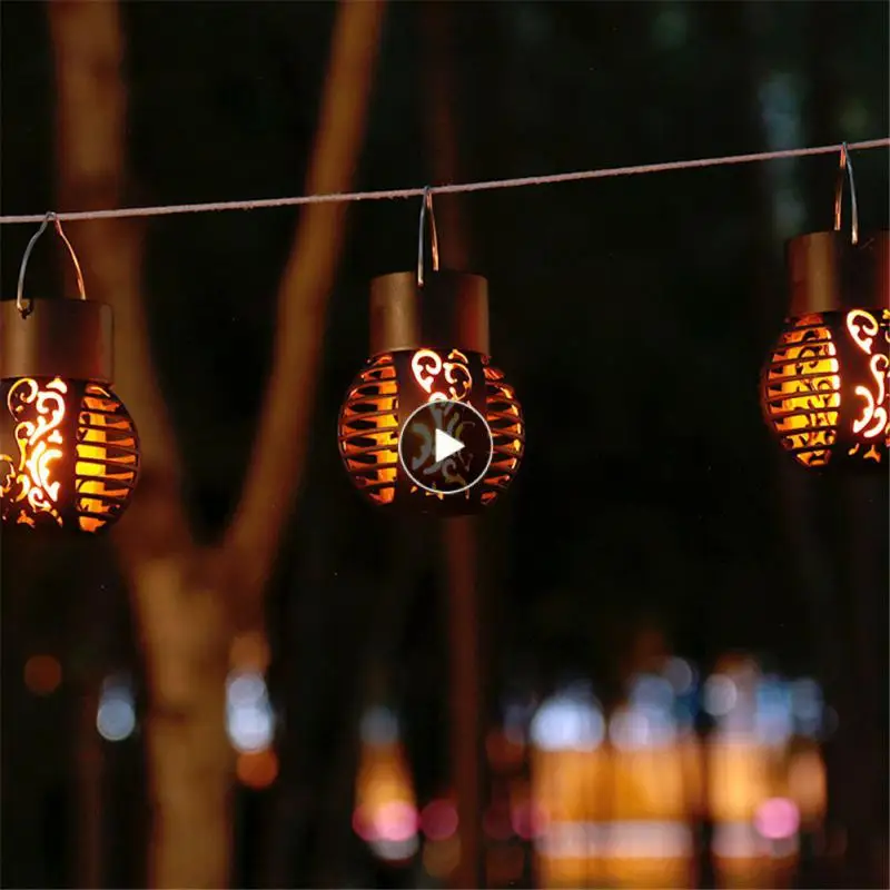 

Outdoor Waterproof Hanging Lamp Garden Courtyard Arrangement Solar Light Simulation Flame Balcony Terrace For Home Garden