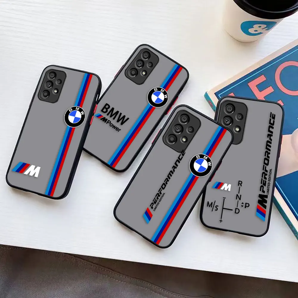 

Matte Phone Case for Samsung A73 A72 A71 A53 A52 A50 A42 A32 A23 A22 A21S A20S 5G 4G LITE Case Funda Blue Sky White Cool B-BMW