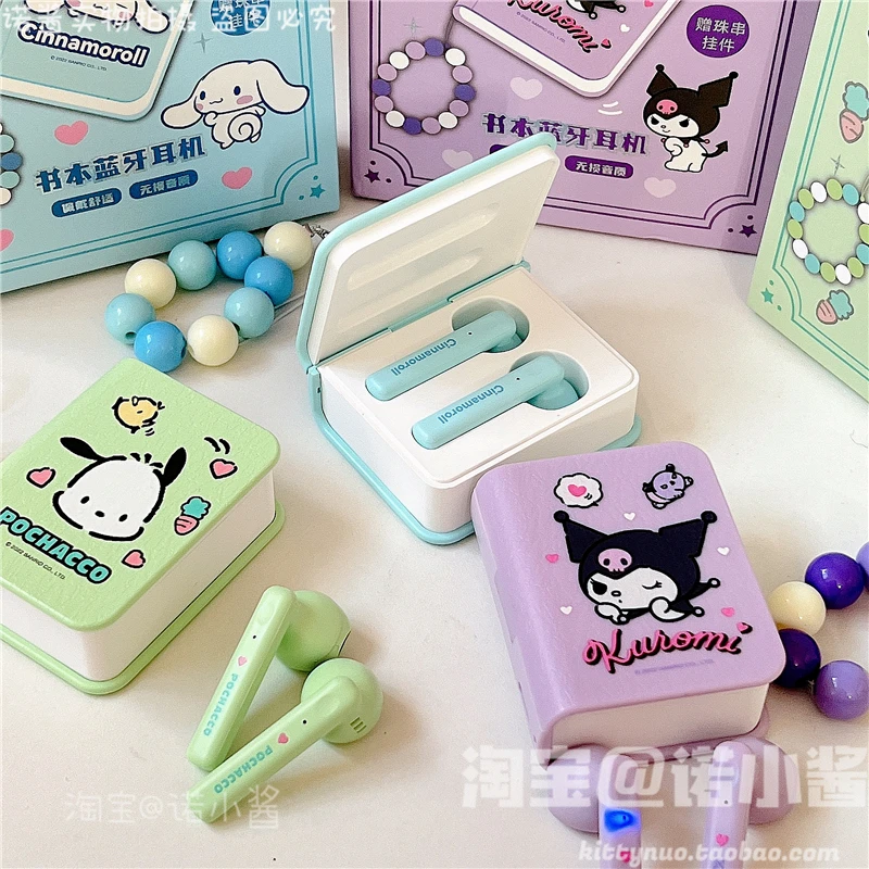 

TWS наушники Kawaii Sanrios, Беспроводные спортивные наушники-вкладыши, аниме Kuromi Cinnamoroll My Melody, милый мультяшный подарок