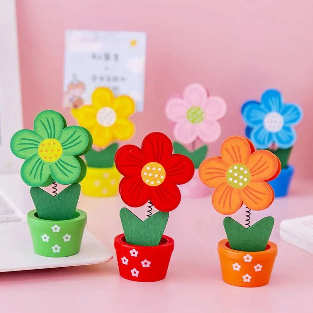 

Cute Flower Wooden Photo Note Holder with Clip Name Card Message Memo stand Desk Decoration Office Stationery
