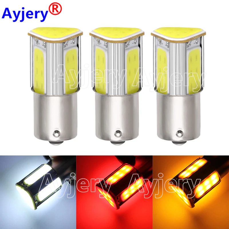 

AYJERY 30PCS S25 COB 24 SMD P21W BA15S 1156 24 Leds 1157 bay15d P21/5W Car LED Turn Brake Lights 12V DC White Yellow Red