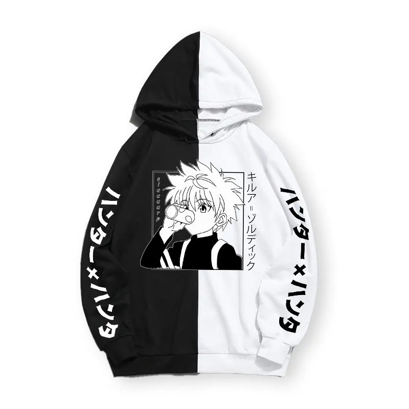 

2022 Janpanese Anime Hunter X Hunter Killua Hoodie men Patchwork Harajuku Sweatshirts Kawaii streetwear HXH4