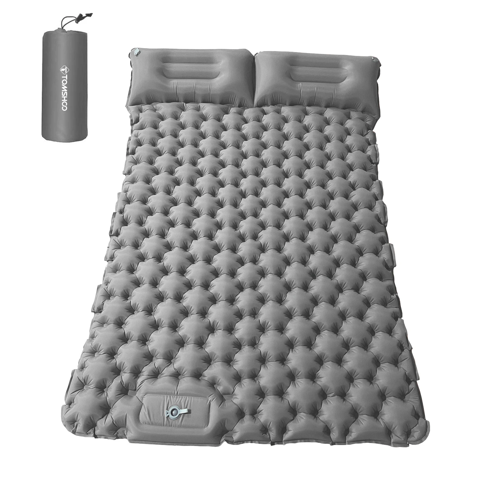 

TOMSHOO 2 Person Camping Mat with Air Pillow Portable Air Mattress Waterproof Backpacking Sleeping Pad