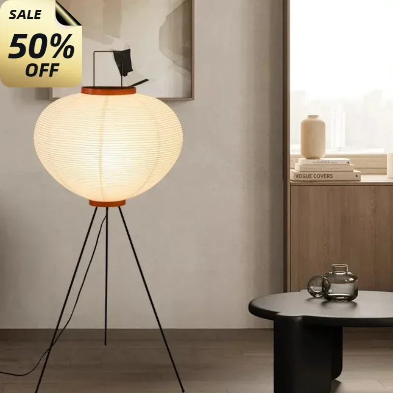 Японский креативный торшер из рисовой бумаги винтажный для гостиной спальни