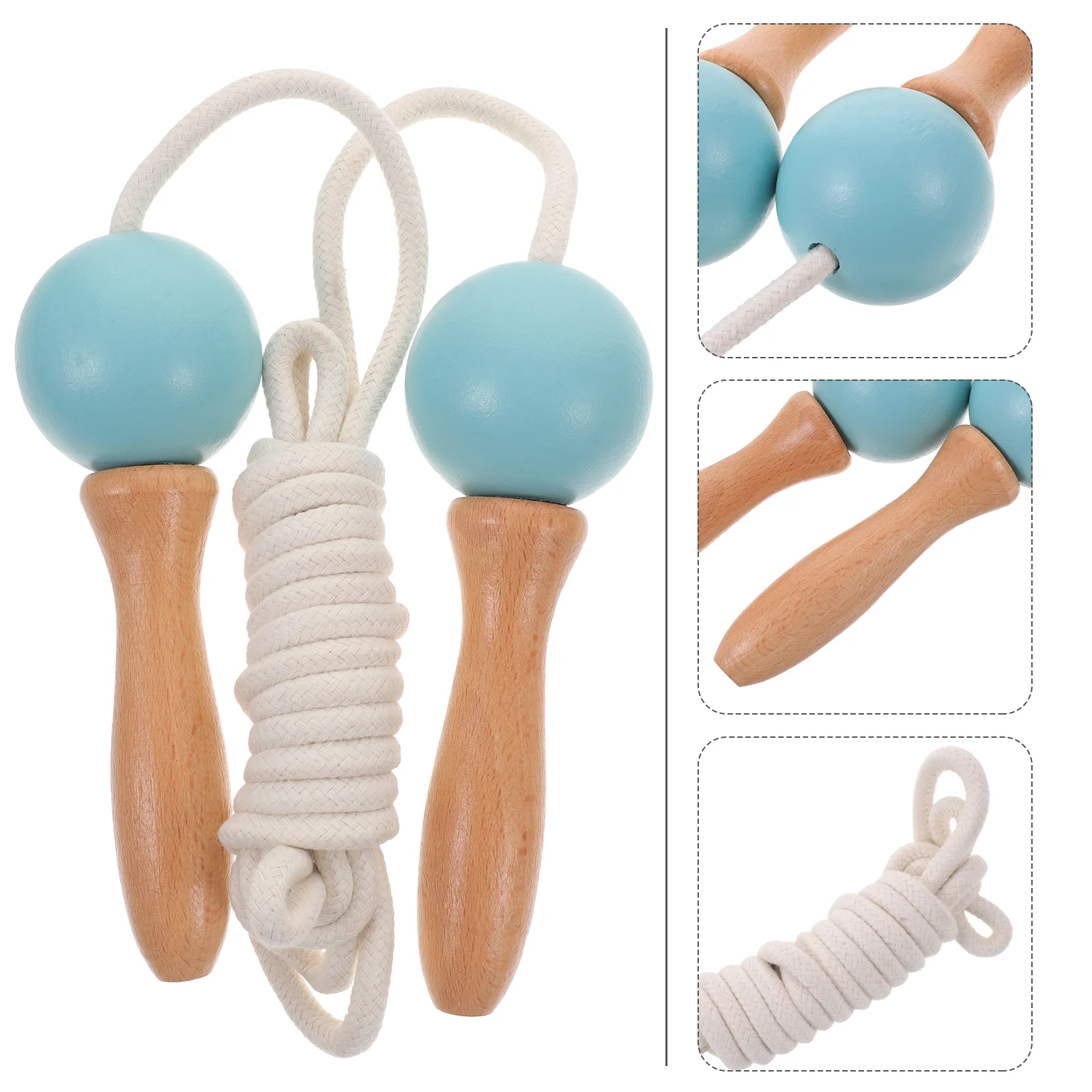 

Jump Rope Skipping Rope Kids Endurance Rope Wooden Wear-resistant Skipping Rope Cotton String Jumping Rope Kids Primary School