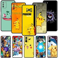 soft phone case for xiaomi redmi note 9s 11 9 8pro 9c nfc k40 8t 9t 10 black cover 9a 7 7a funda sac cute pokemon