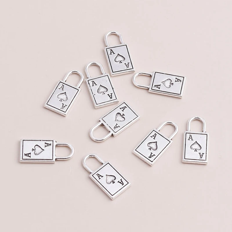 

20pcs Alloy Heart Ace Poker Charms Pendants for DIY Jewelry Making Accessories Handmade Earrings Bracelets Necklaces