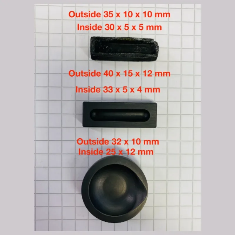 

graphite crucible square 10 samples per size, in total 30pcs