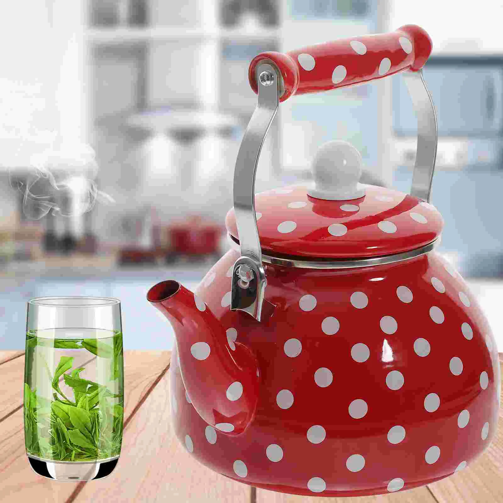 

Enamel Kettle Pocking Teakettle Induction Cooker Kitchen Pot Hot Decorative Teapot
