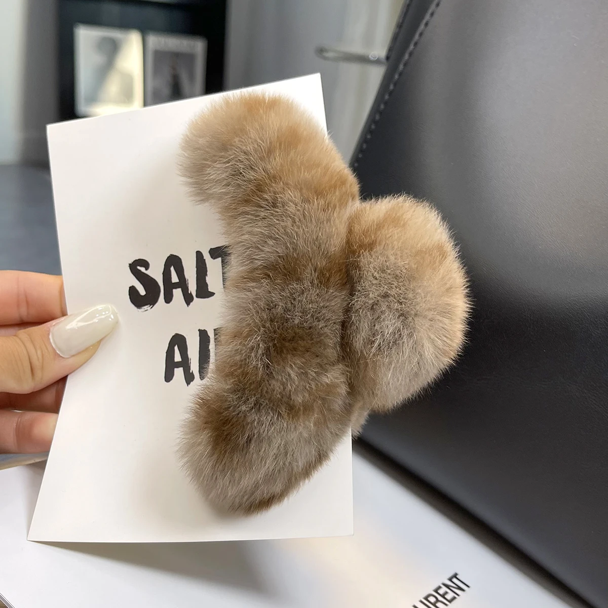 

Real Rex Rabbit Fur Korean Hair Clip Candy Color Hairpin Barrette Hair Claws Crab Clamps Hair Accessories Jewelry Gift Women