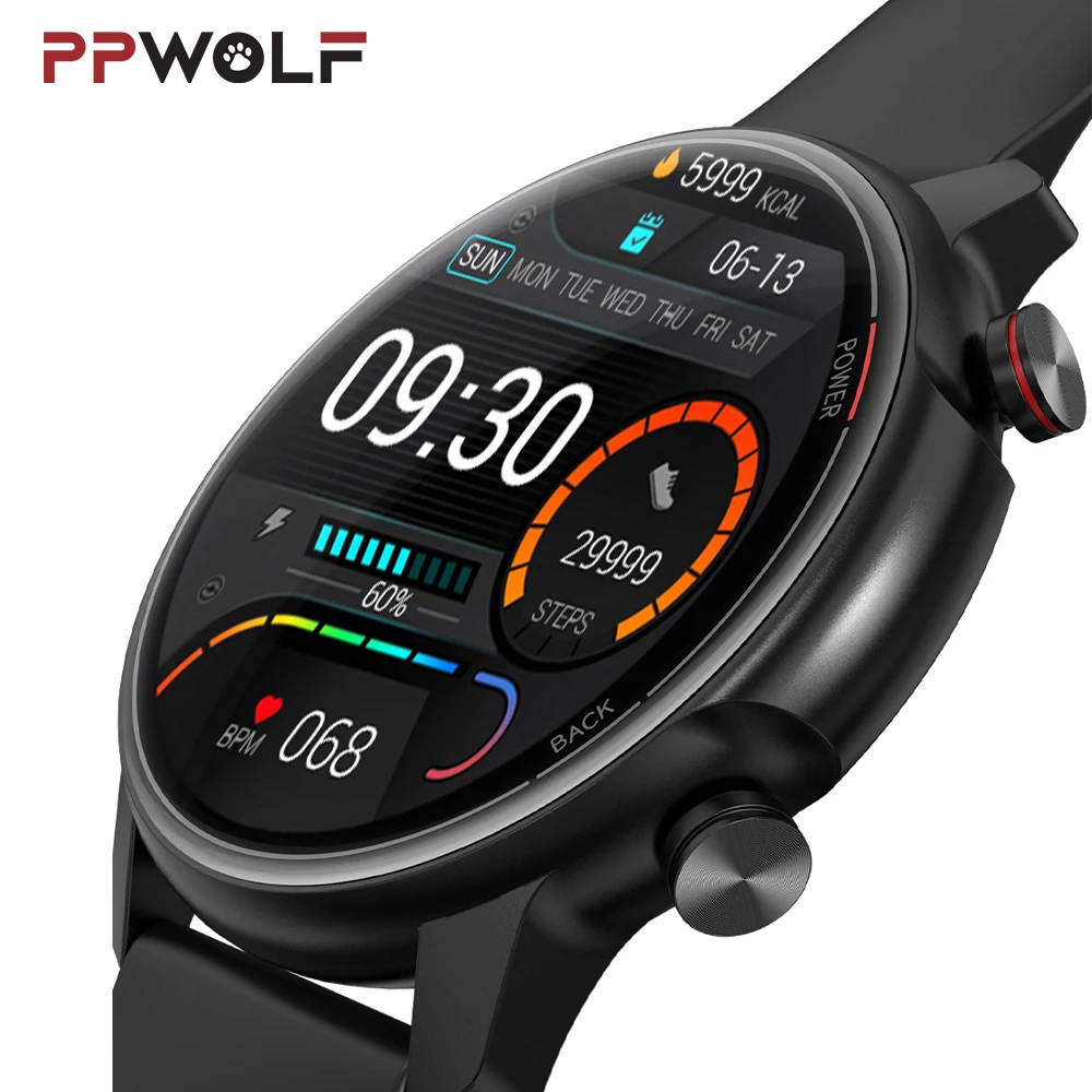 

PPWOLF 2022 New Fashion Smart Watch PC18 Ultra-thin Metal Body IP68 Deep Waterproof Sport Fitness Bracelet Smartwatch Man Woman