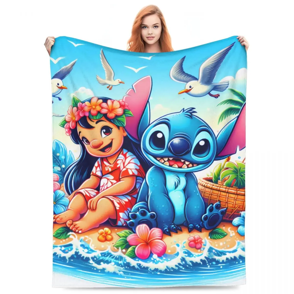 Фланелевые одеяла Lilo &amp Stitch мягкое покрывало для дивана стула дорожное смешное