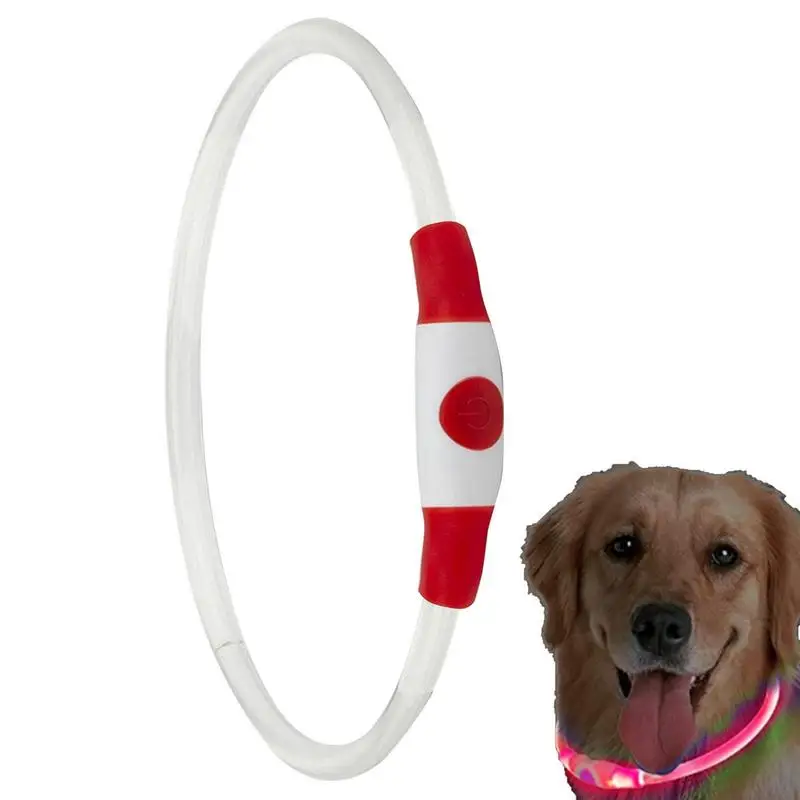 

Night Dog Collar Illumination Night Necklace For Pets USB Rechargeable Cuttable Glow Safety Puppy Collars With Bright & High