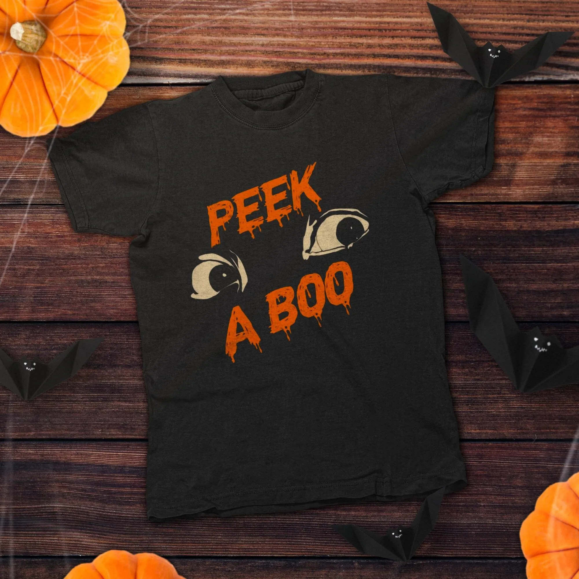 Peek A Boo Eyes Хэллоуин Вечеринка Забавный слоган Футболка ужасов