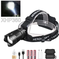 200w high power xhp360 led headlamp 100000lm headlight telescopic zoom head lamp head lantern suitable for fishing hunting