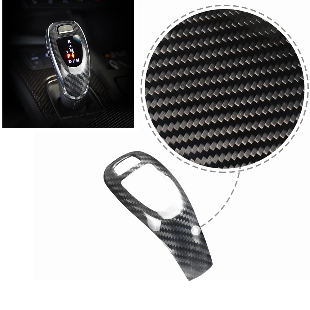 

For Cadillac CT5 2020 2021 Car Carbon Fiber Gear Shift Knob Head Cover Trim Shifter Pull Handle Knob Pad Cap Shell Decoration