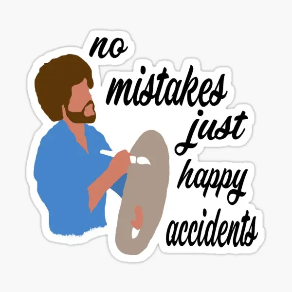 

Happy Accidents 5PCS Stickers for Cute Window Decorations Art Water Bottles Bumper Home Room Kid Laptop Background Funny
