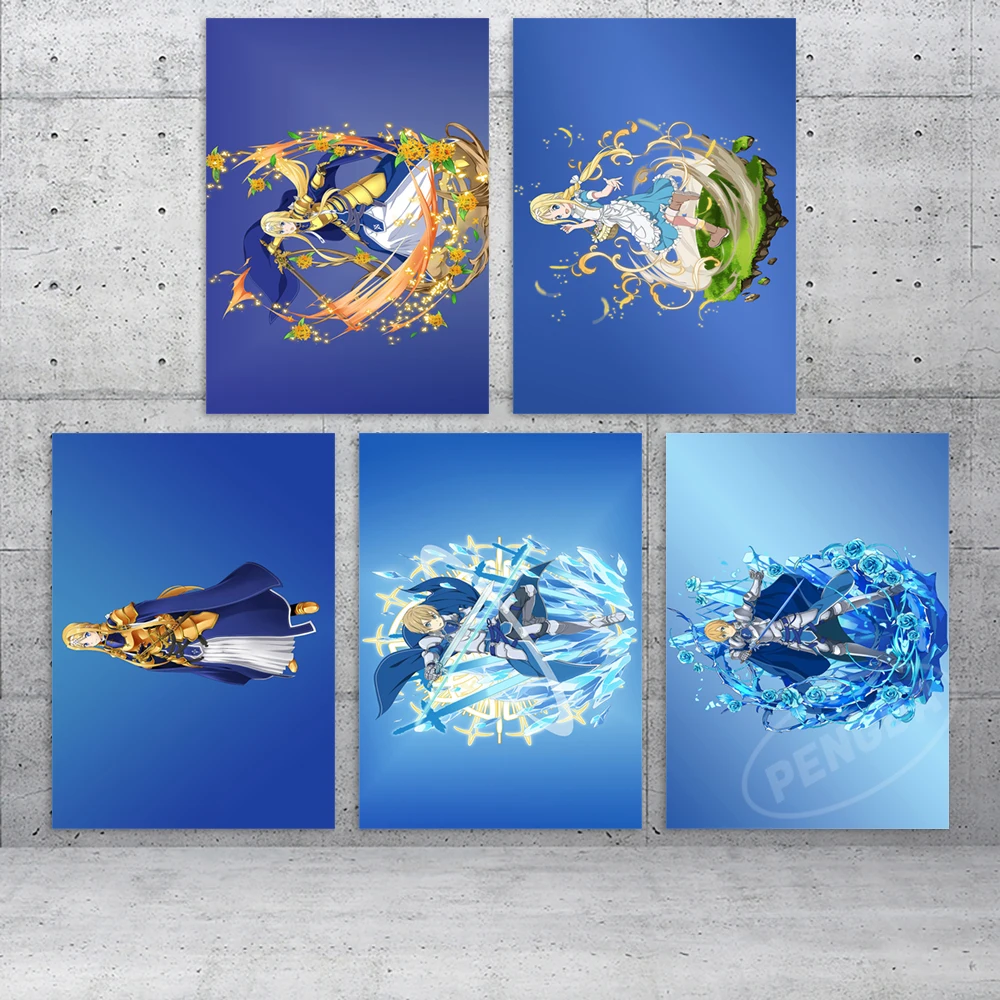 

HD Anime Print Modular Sword Art Online Picture Canvas Alice Synthesis Thirty Paintings Poster Living Room Home Decor Wall Art