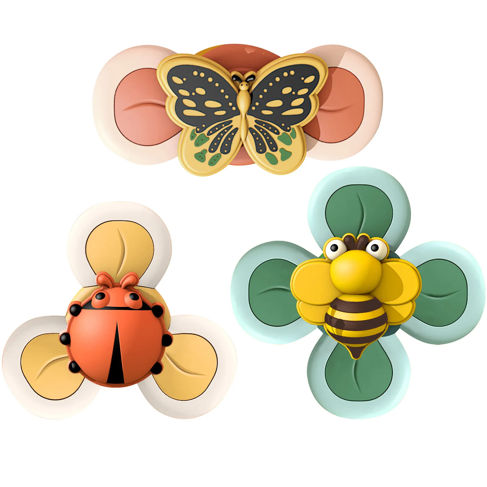 

F100 Toy Cup Cream Suction Ice Toy Suction Rotating Toy 3PCS Rotating Cartoon Rotating Toy Hammering Toy