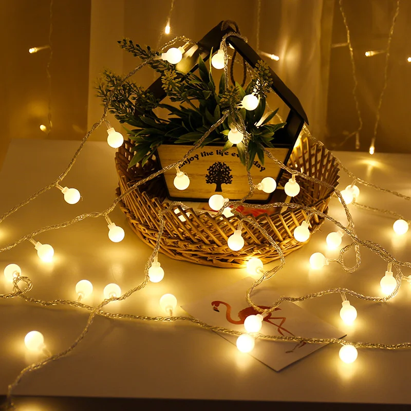 

USB/Battery Power LED Ball Garland Lights Fairy String Waterproof Outdoor Lamp Wedding Party Lights Christmas Holiday Decoration