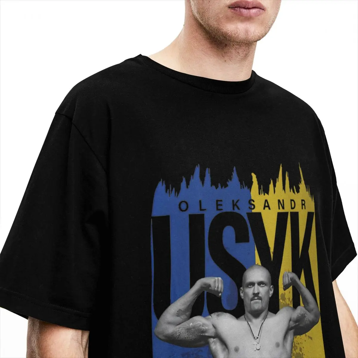 Мужская футболка с круглым вырезом Oleksandr Usyk Повседневная принтом короля бокса Y2K