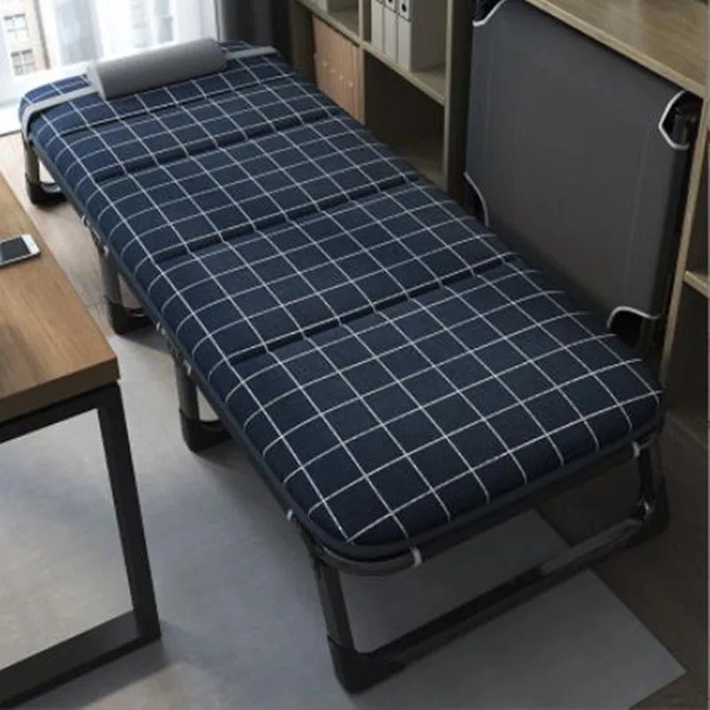 

Simple Folded Camping Cots Office Lunch Portable Lounge Chair Single Camping Cots Accompanying Sleeping Lit Rabattable Furniture