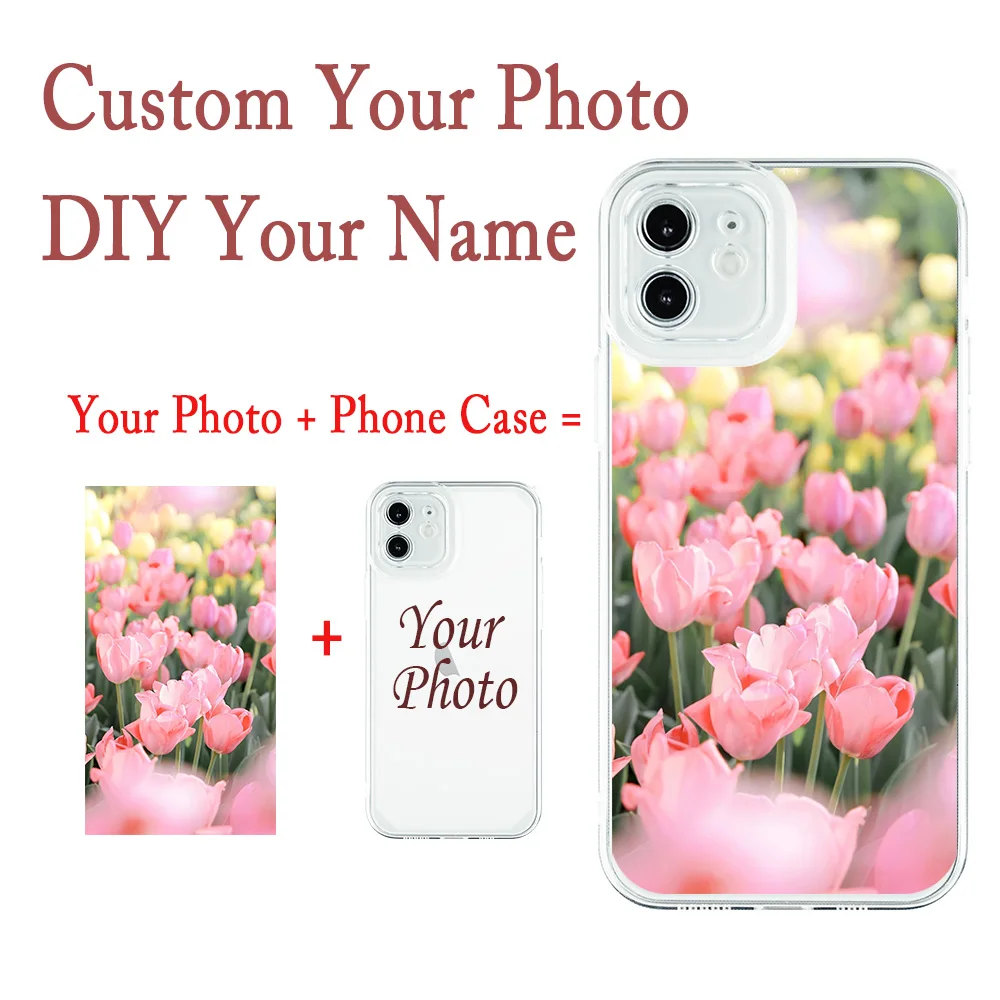 

Personal Custom Photo Style Phone Case for IPhone 13 12 11 Pro X XS XR Max 6 7 8 Plus SE 22 Clear Soft TPU Shockproof Back Cover