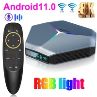 a95x f4 android 11 smart tv box 8k hd rgb light amlogic s905x4 4gb 32gb 64gb 2 4g5g dual wifi bt4 1 set top tv box