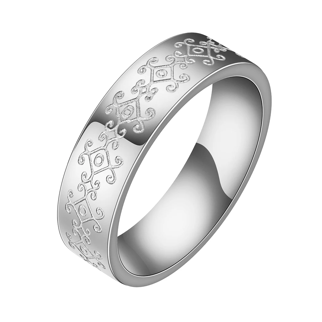 

CHENGXUN Bohemian Design Engraved Lace Pattern Thumb Rings for Women Girls Stainless Steel Stacking Midi Ring Boho Jewelry Gift