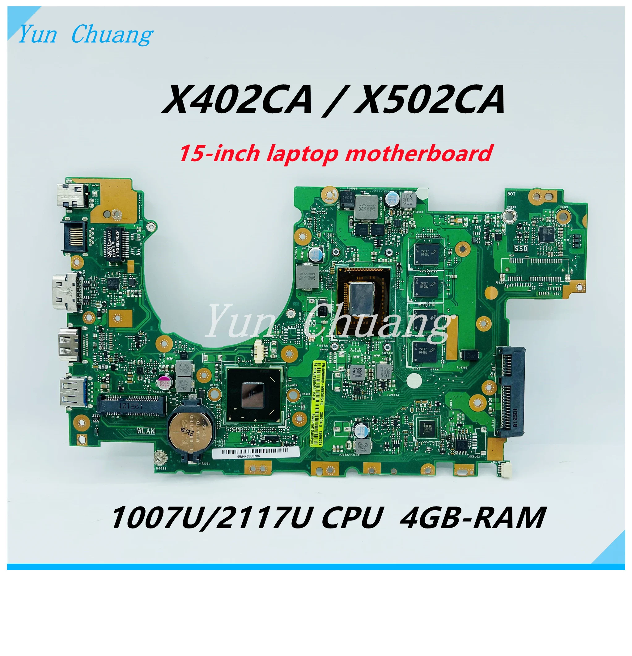 X402CA Материнская плата Asus X502C F502C X502CA 15-дюймовая материнская для ноутбука с