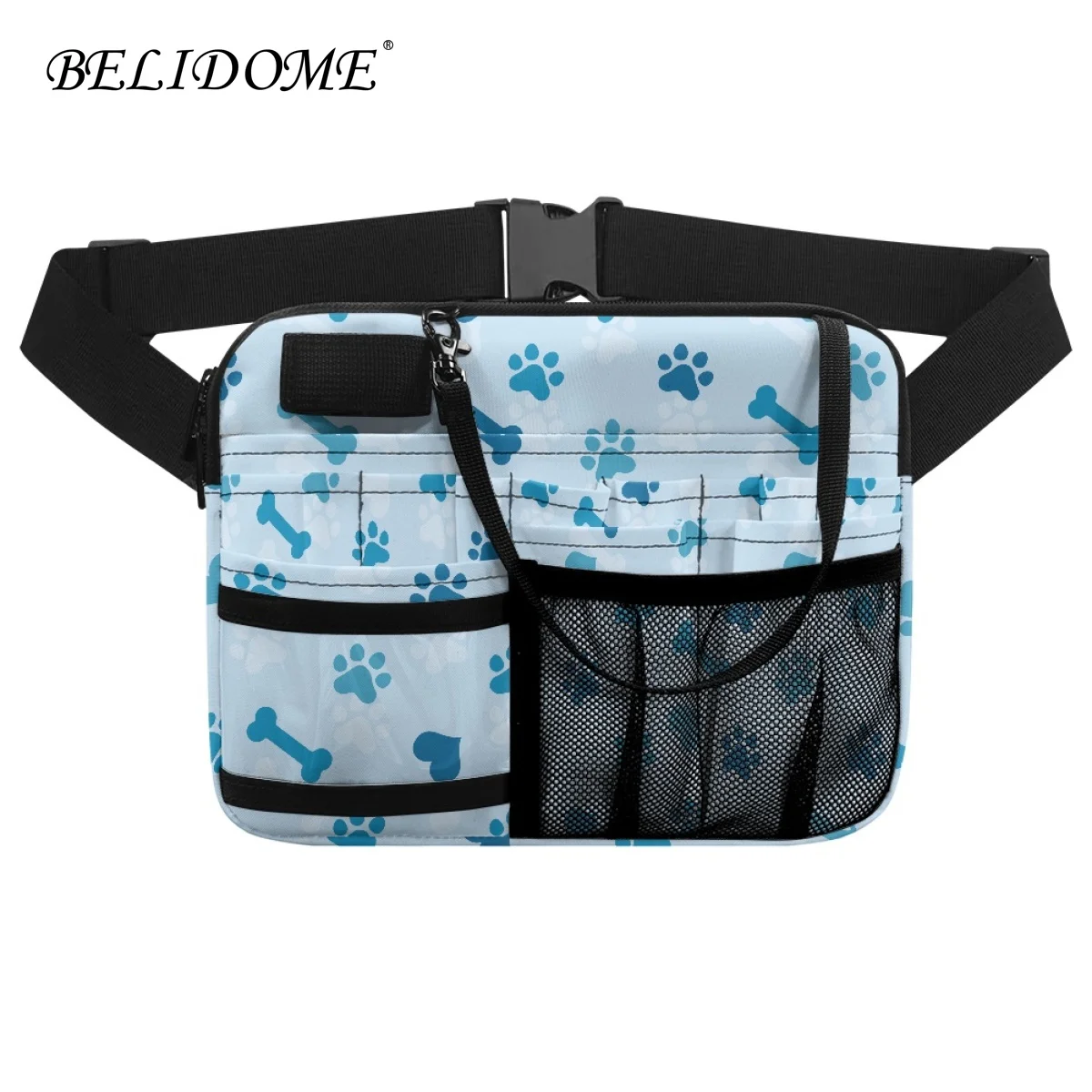 

Blue Dog Paw Design Nurse Organizer Belt Fanny Pack Waist Bag For Scissors Care Kit Tool Storage Bum Bag Unisex Apron Hip Purse