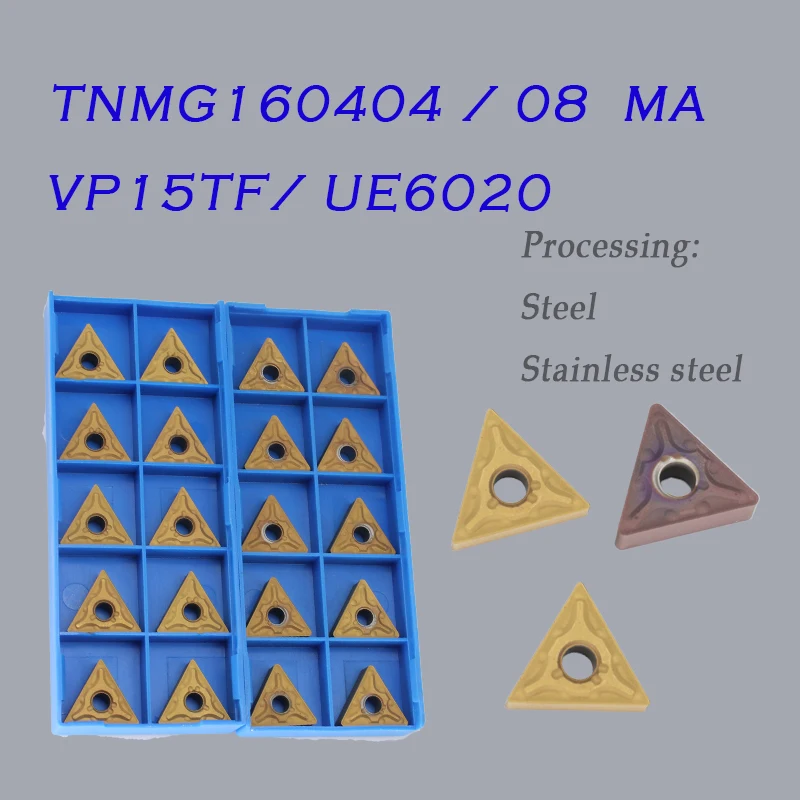 

TNMG160404 / TNMG160408 MA VP15TF / UE6020 Carbide Insert External Turning Tool CNC Lathe Metal Blade for TNMG
