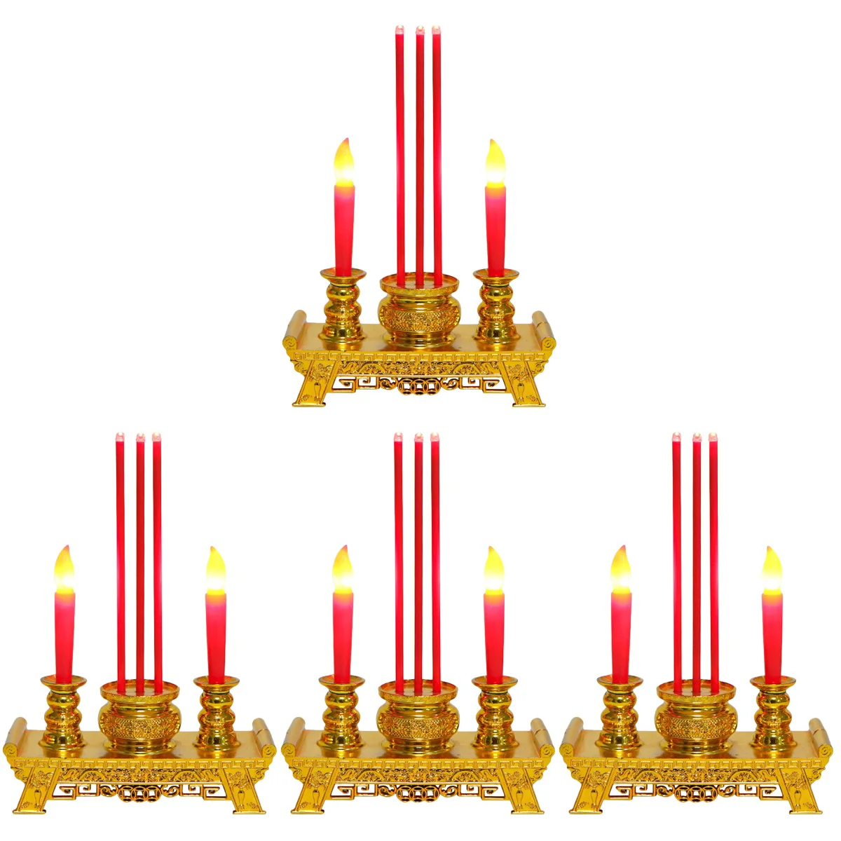 

4x Spiritual Decor Chinese Altar Electric Electric Decor Lamp